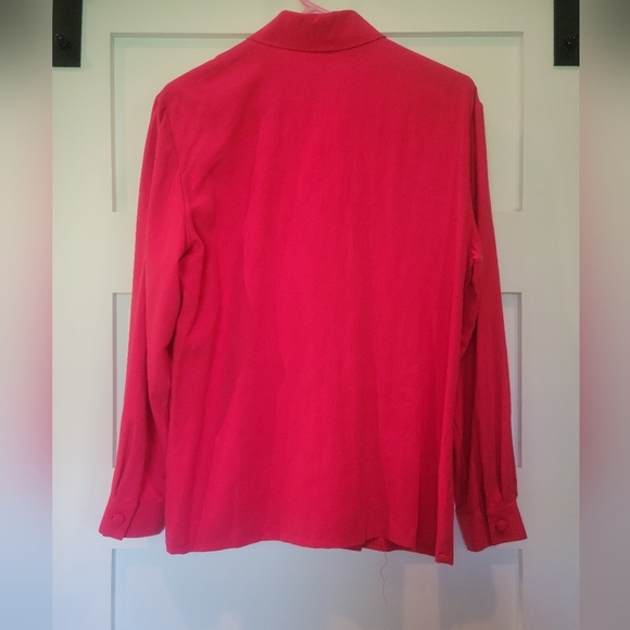 RAFAELLA Red Wrap-Style Professional Blousse, Size 8. 100% Silk - Picture 3 of 6